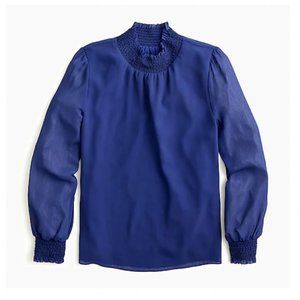 🎄 J. Crew Crinkle chiffon smocked top